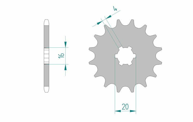 AFAM Stahl Standard Ritzel vorne - 420 13 Zähne für Kawasaki KX 65