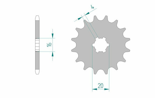 AFAM Stahl Standard Ritzel vorne - 420 13 Zähne für Kawasaki KX 65