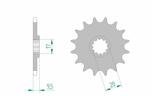 AFAM Stahl Standard Ritzel vorne - 420 14 Zähne für GasGas MC 65