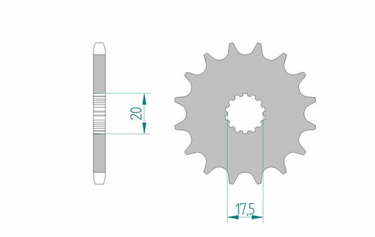 AFAM Stahl Standard Ritzel vorne - 428 14 Zähne für Yamaha YZ 85