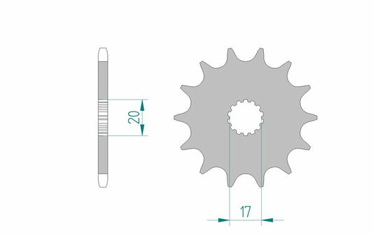AFAM Stahl Standard Ritzel vorne - 520 12 Zähne für GasGas EC 125