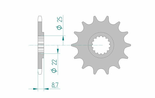 AFAM Stahl Standard Ritzel vorne - 520 13 Zähne für Beta RR 125 2T