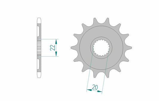 AFAM Stahl Standard Ritzel vorne - 520 13 Zähne für Fantic XEF 250