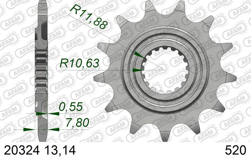 AFAM Stahl Standard Ritzel vorne - 520 13 Zähne für Honda CRF 250 R