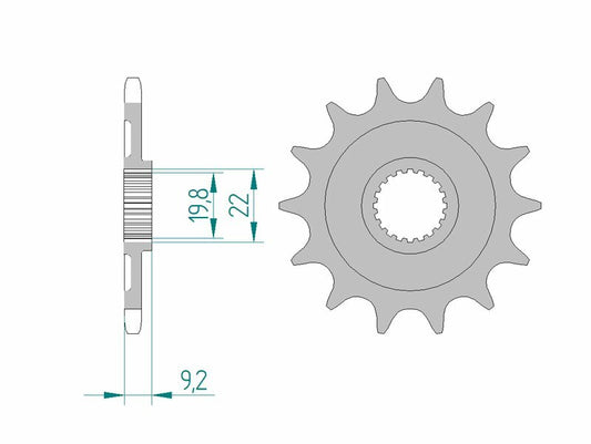 AFAM Stahl Standard Ritzel vorne - 520 13 Zähne für Kawasaki KX 250 F, 24305-13