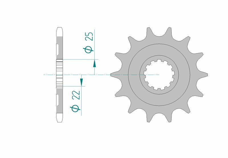 AFAM Stahl Standard Ritzel vorne - 520 13 Zähne für Kawasaki KX 450 F