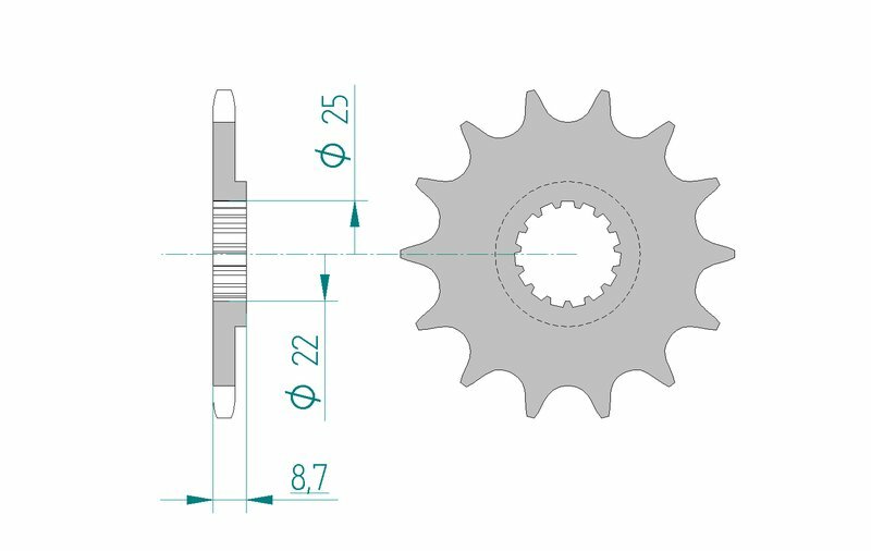 AFAM Stahl Standard Ritzel vorne - 520 14 Zähne für Beta RR 125 2T
