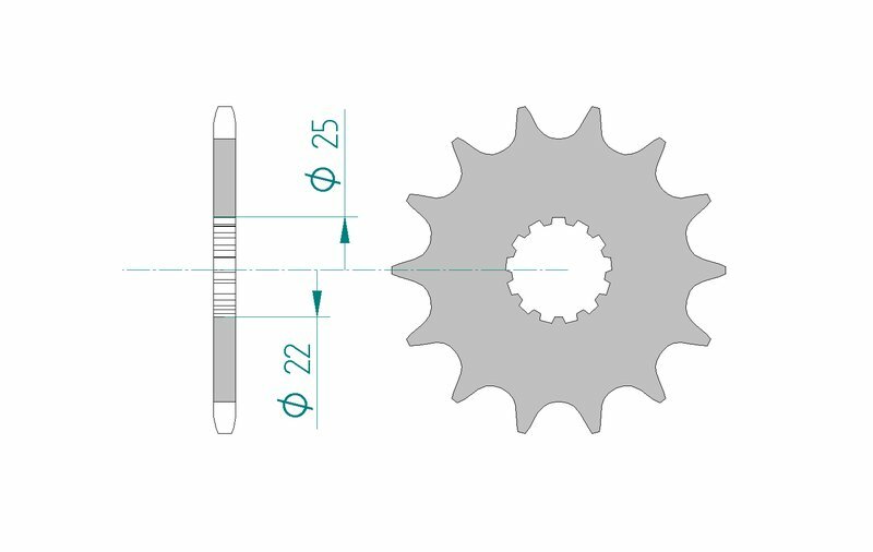 AFAM Stahl Standard Ritzel vorne - 520 14 Zähne für Fantic XX 250