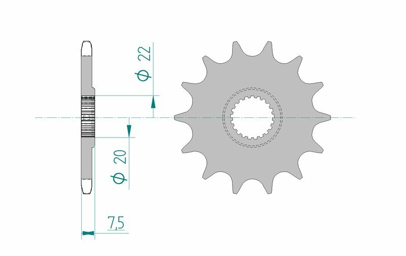 AFAM Stahl Standard Ritzel vorne - 520 14 Zähne für Honda CR 125 R