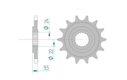 AFAM Stahl Standard Ritzel vorne - 520 14 Zähne für Honda CR 250 R