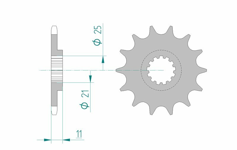 AFAM Stahl Standard Ritzel vorne - 520 14 Zähne für Husqvarna TC 250