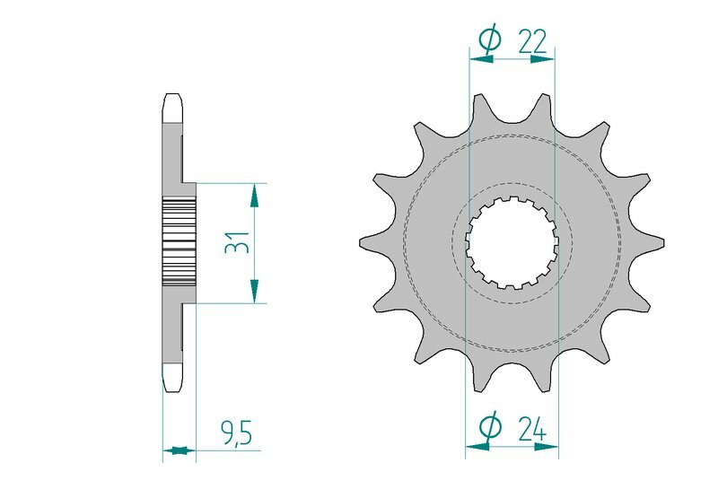 AFAM Stahl Standard Ritzel vorne - 520 14 Zähne für Suzuki RM-Z 450