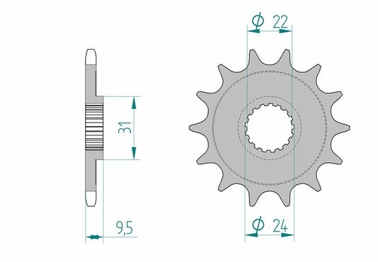 AFAM Stahl Standard Ritzel vorne - 520 14 Zähne für Suzuki RM-Z 450