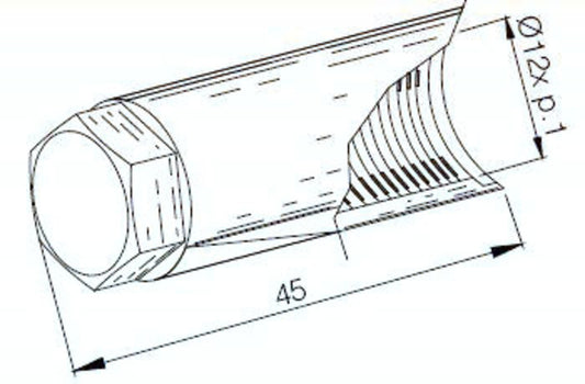Buzzetti Kurbelwellen-Schutzschraube für Polradabzieher M12 x 1,00 mm / L=45 mm, Werkzeug