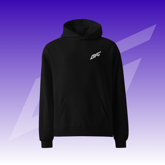 BYG Crew Oversized Hoodie „Enjoy the Ride“ Schwarz, Vorderansicht