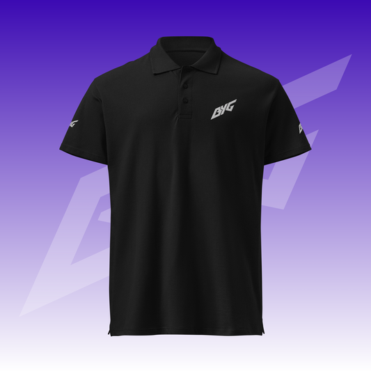 BYG Crew Piqué Polo Schwarz, Vorderansicht
