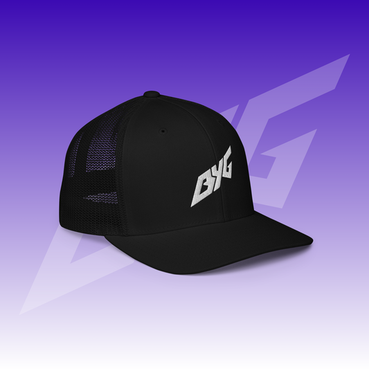 BYG Crew Trucker Cap Schwarz, Seitenansicht