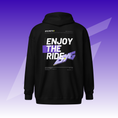 Bild in der Galerie öffnen, BYG Crew Zip Hoodie „Enjoy the Ride“ Schwarz, Rückenansicht
