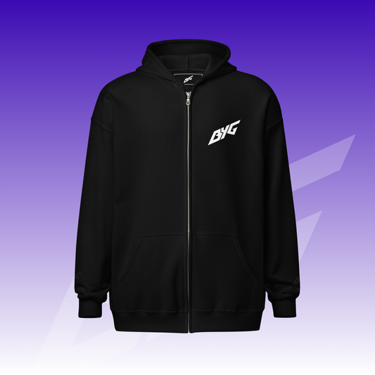 BYG Crew Zip Hoodie „Enjoy the Ride“ Schwarz, Vorderansicht