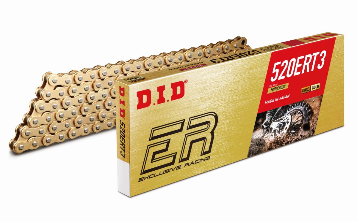 DID 520 ERT3 Antriebskette – Motocross ohne Dichtring – Gold – 118 Glieder – Clip