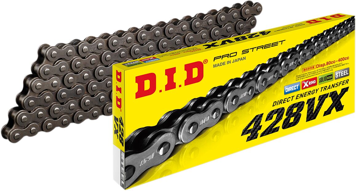 DID 428 VX Antriebskette – X-Ring – 130 Glieder – Clip
