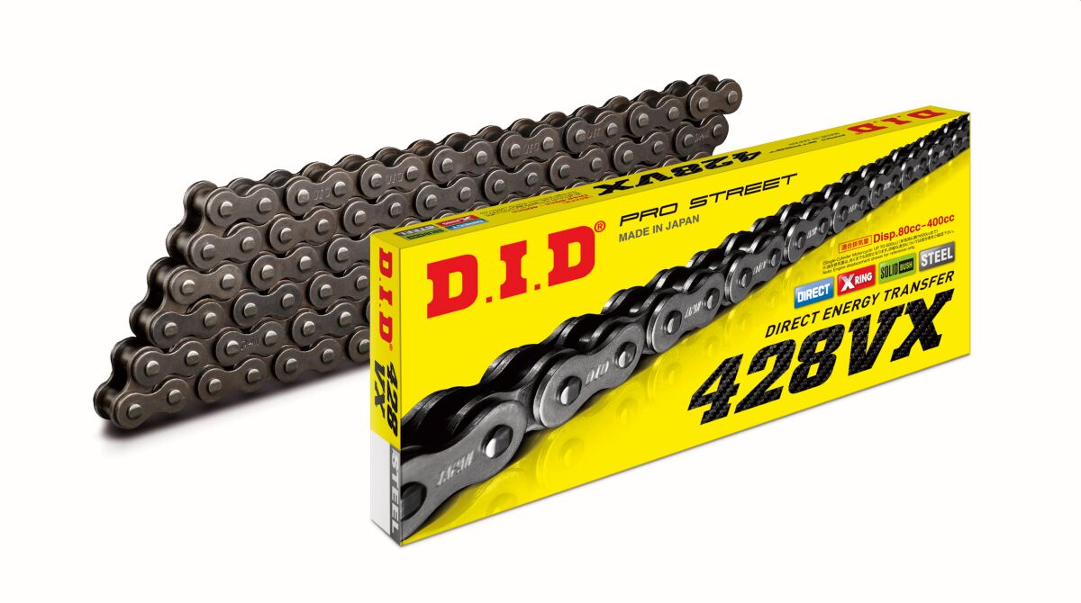 DID 428 VX Antriebskette – X-Ring – 122 Glieder – Clip