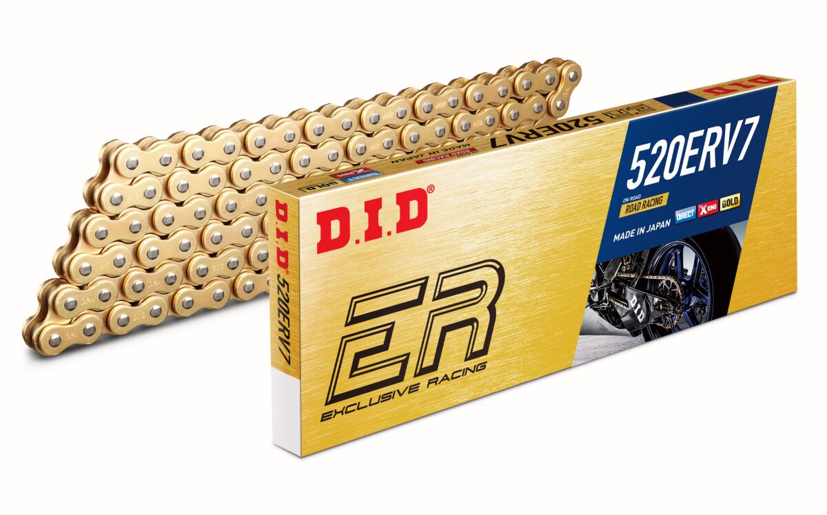DID 520 ERV7 Antriebskette – X-Ring Motocross – Gold – 112 Glieder – Niete