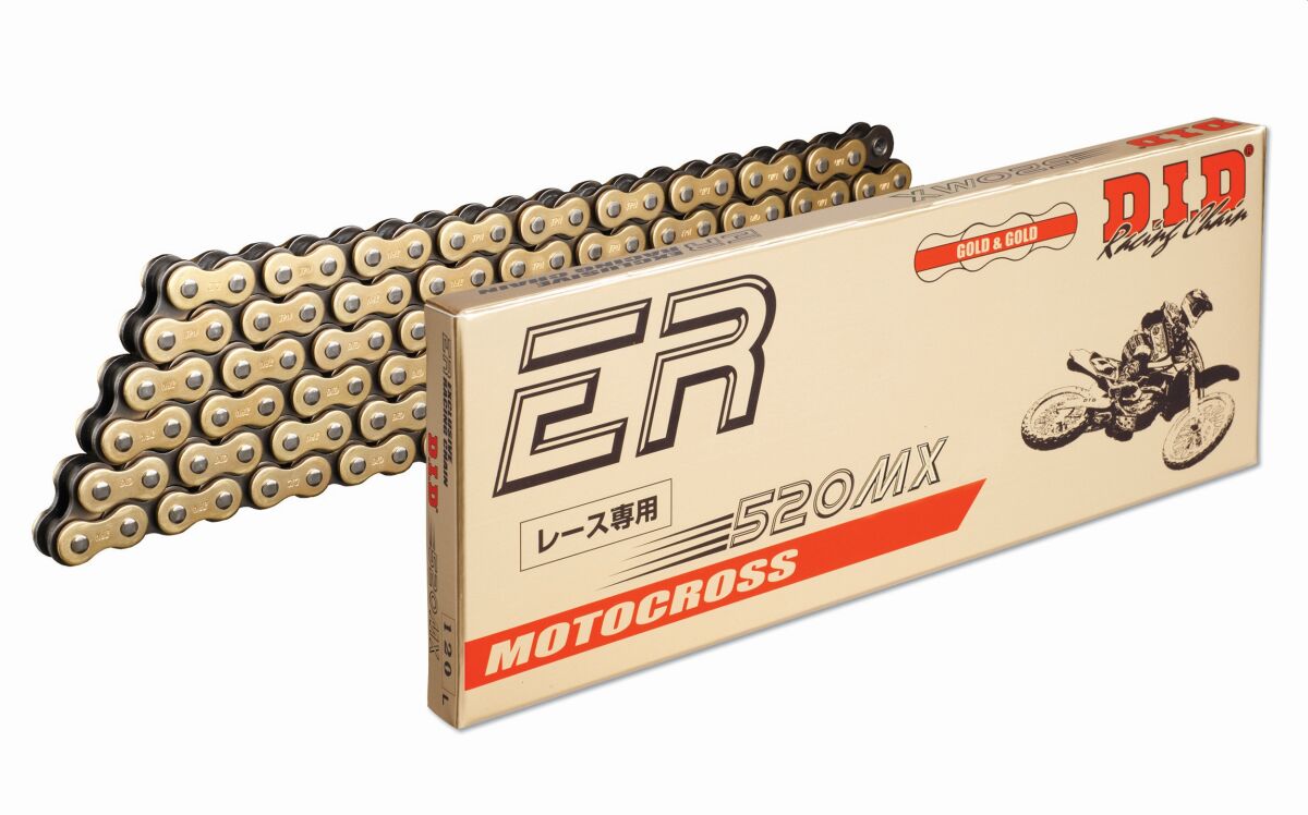 DID 520 MX Antriebskette – Motocross ohne Dichtring – Gold/Schwarz – 116 Glieder – Clip