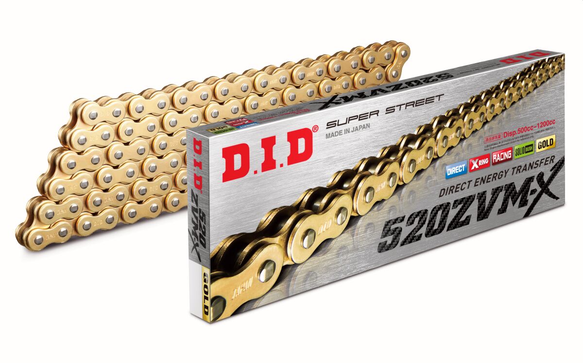 DID 520 ZVMX Antriebskette – X-Ring – Gold – 116 Glieder – Niete