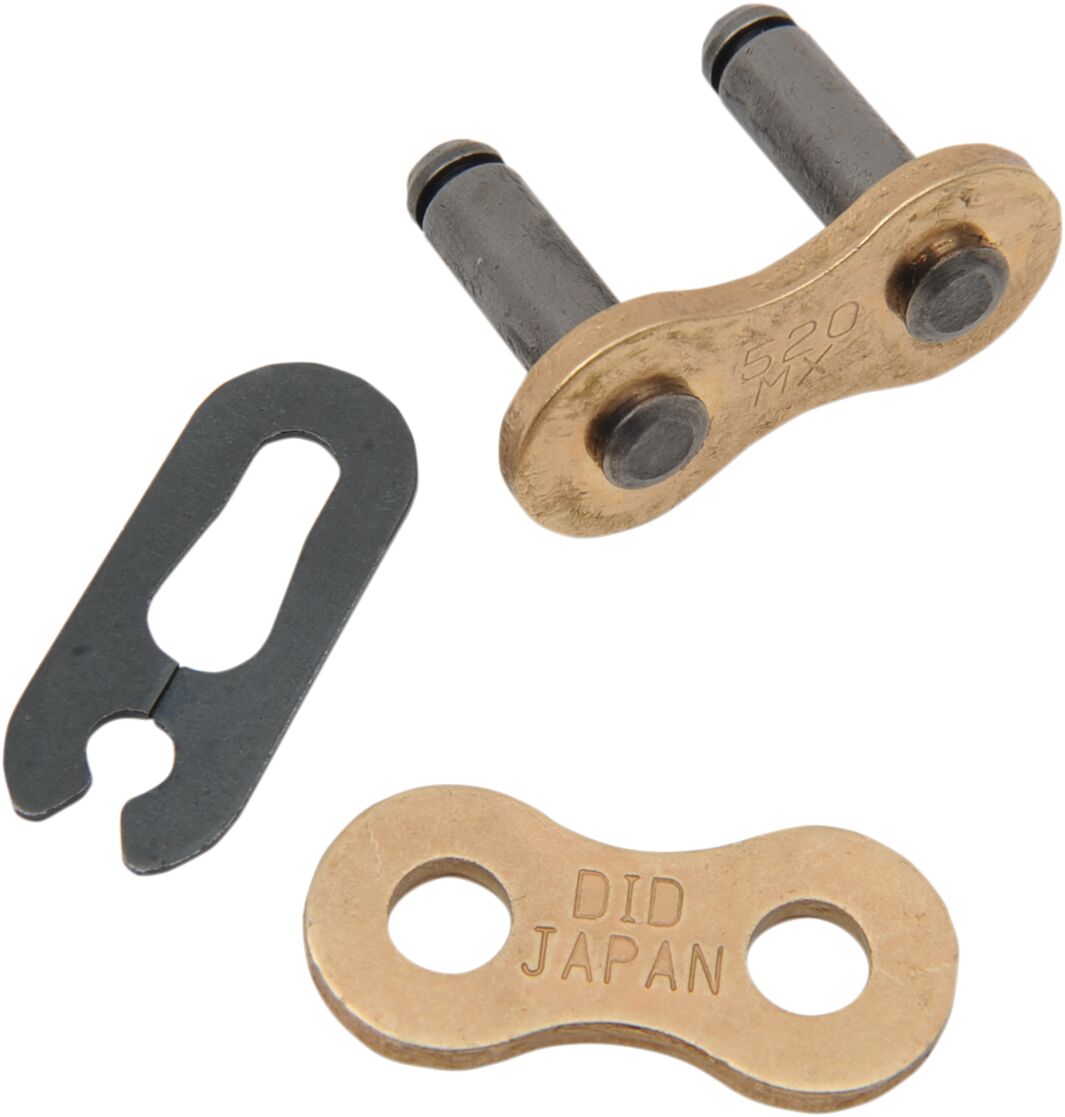 DID 520 MX Kettenschloss – Motocross ohne Dichtring – Gold/Schwarz – Clip