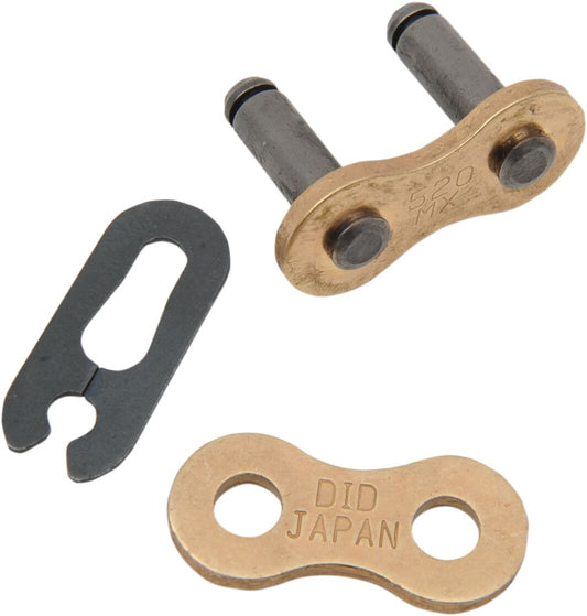 DID 520 MX Kettenschloss – Motocross ohne Dichtring – Gold/Schwarz – Clip