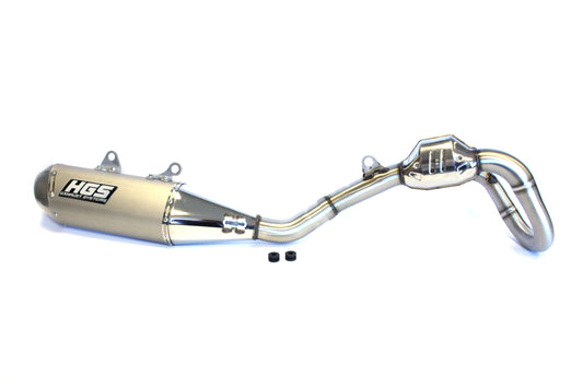 HGS Komplettanlage für KTM 250 SX-F 2023-2025, Edelstahl-Endkappe
