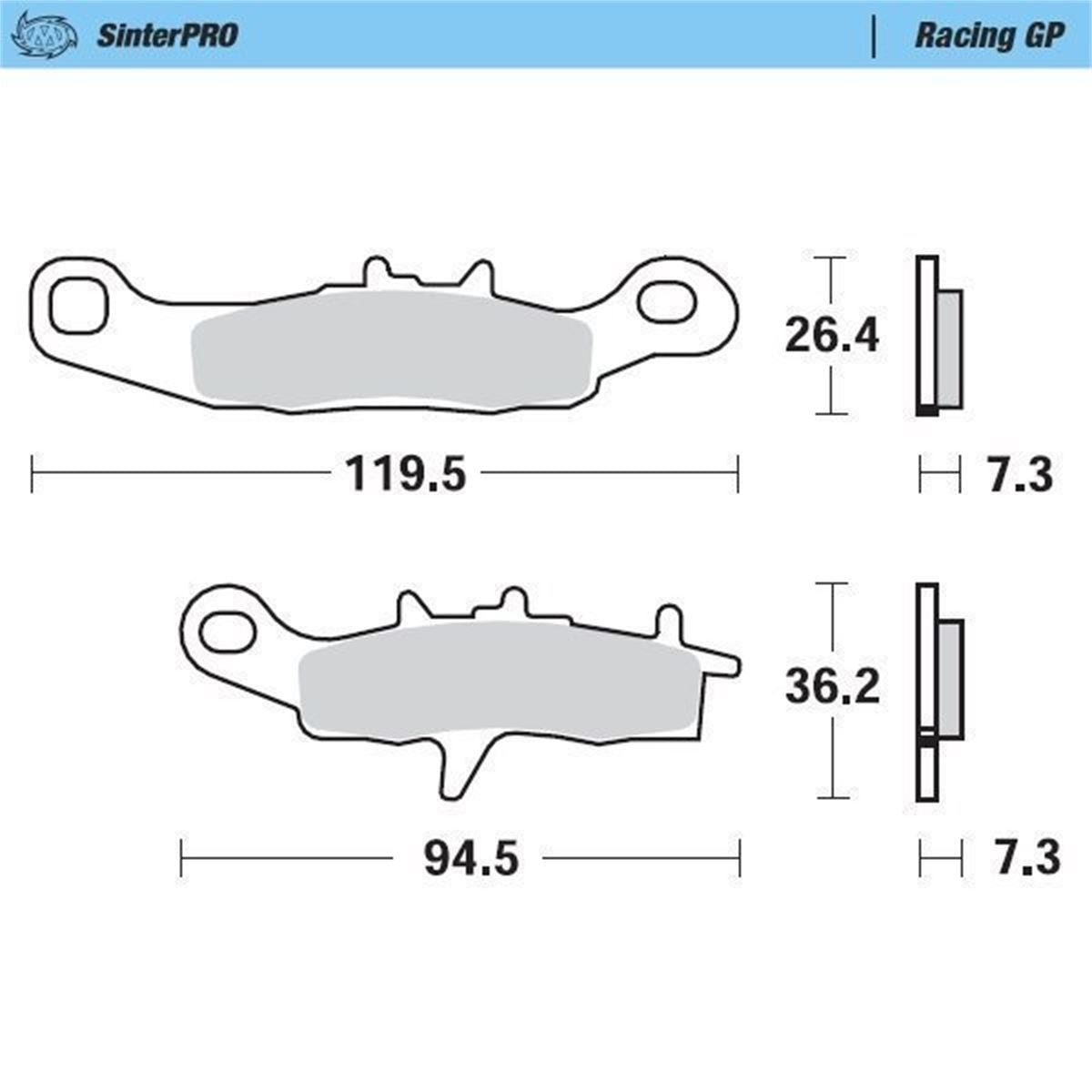 Moto Master — SinterPRO Bremsbelag Racing GP — Kawasaki KX 85 2001-2025 / Suzuki RM 85 2005-2025