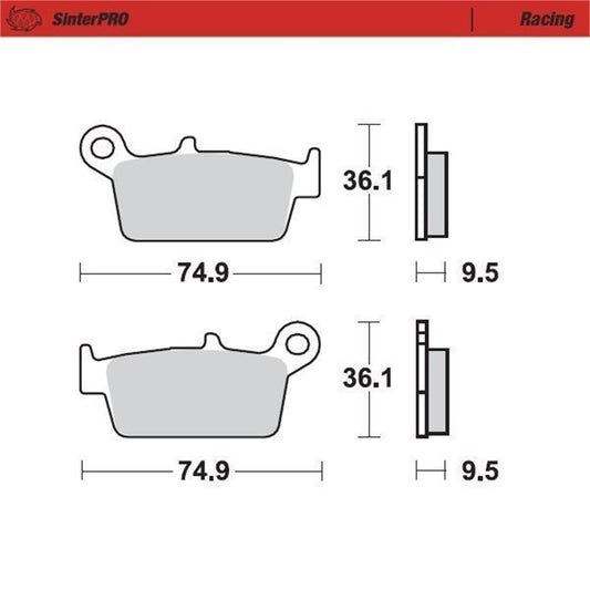 Moto Master — SinterPRO Bremsbelag Racing — GasGas, Honda, Kawasaki, Suzuki, Yamaha 1987-2012 (17 Modelle)