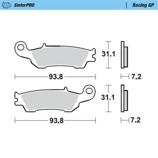 Moto Master — SinterPRO Bremsbelag Racing GP — Fantic, Yamaha 2007-2022 (9 Modelle)