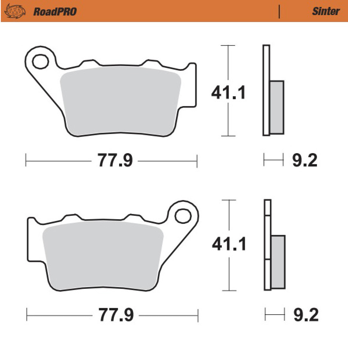 Moto Master — RoadPRO Bremsbelag Sinter — GasGas SM 700 2022-2024