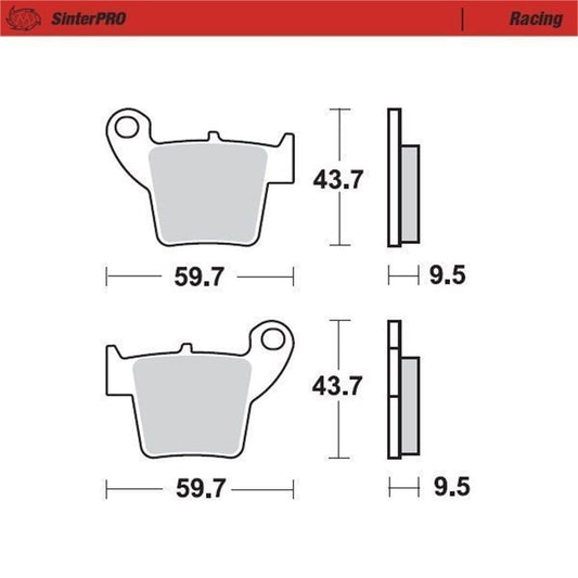 Moto Master — SinterPRO Bremsbelag Racing — Honda 2002-2026 (4 Modelle)