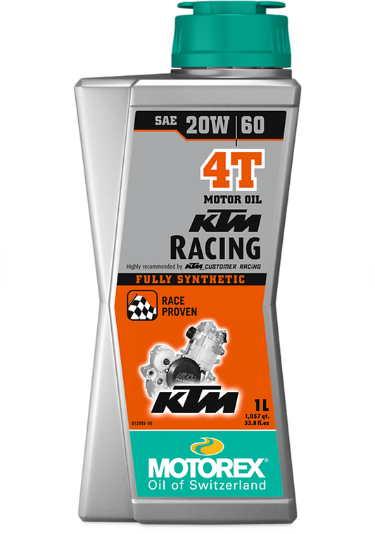 Motorex KTM Racing 4T SAE 20W/60 Vollsynthetisches Rennsportöl, mit KTM entwickelt, Motoröl