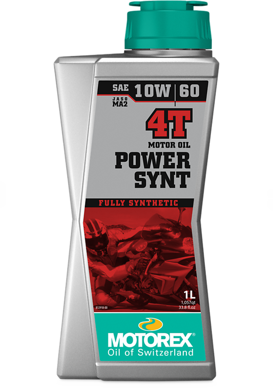 Motorex Power Synt 4T SAE 10W/60 MA2 Vollsynthetisches 4-Takt-Motoröl für hohe Öltemperaturen