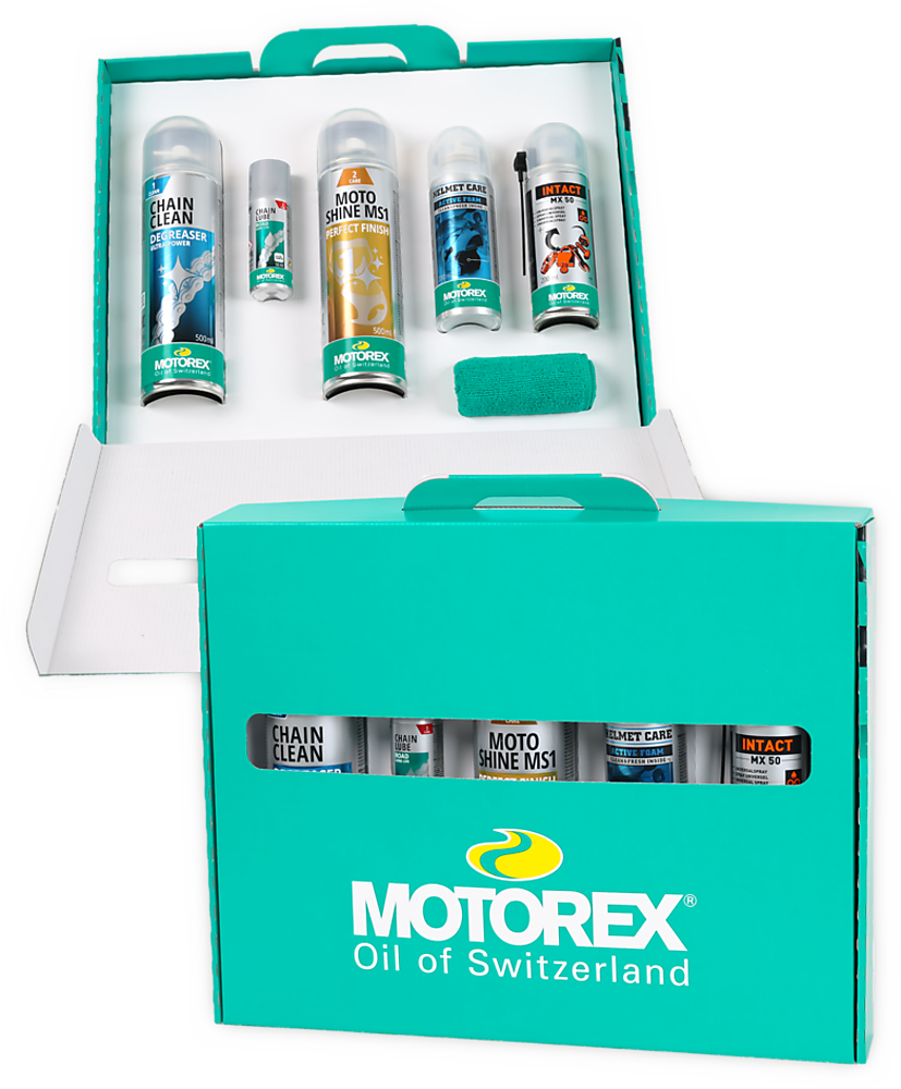 Motorex Ride n' Shine Set Pflegepaket für Reinigen, Pflegen und Schmieren
