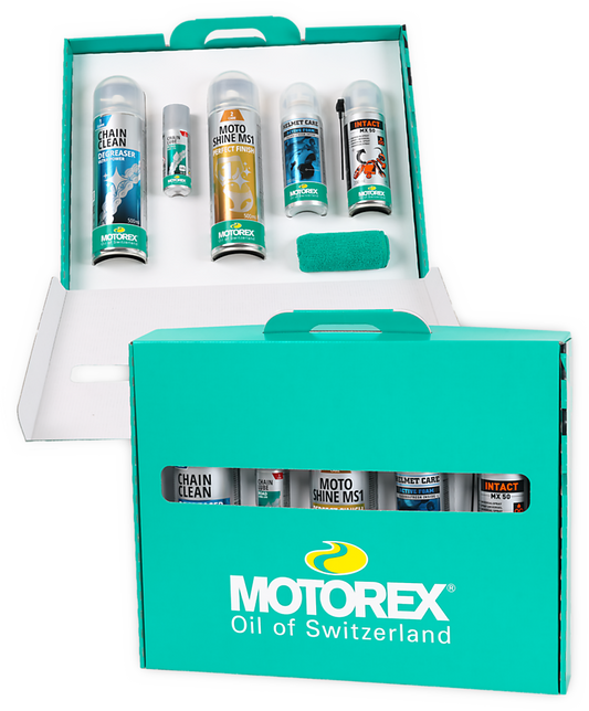 Motorex Ride n' Shine Set Pflegepaket für Reinigen, Pflegen und Schmieren