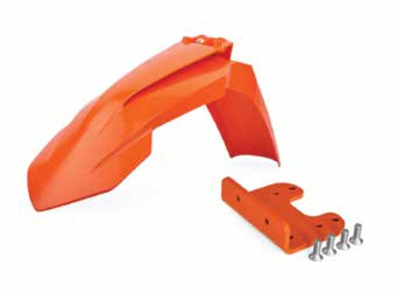 Polisport Restyling Kotflügel vorn Orange mit Adapter, Kunststoffteil