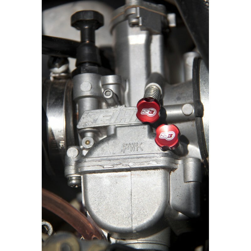 S3 Enduro Vergaser Einstellschrauben Leerlauf + Luft + Federn Rot - BL-698-R, Ansicht 2