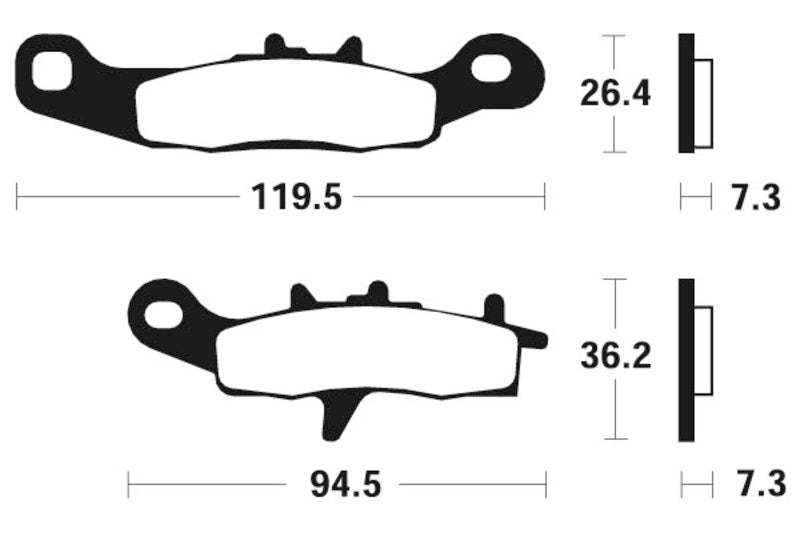 Tecnium Racing MX/ATV Sintermetall Bremsbeläge MOR226