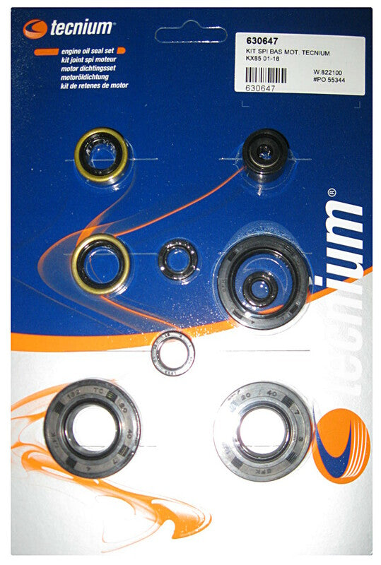 Tecnium Satz Motor-Simmerringe Kawasaki KX 85 2001-2027, Dichtungssatz