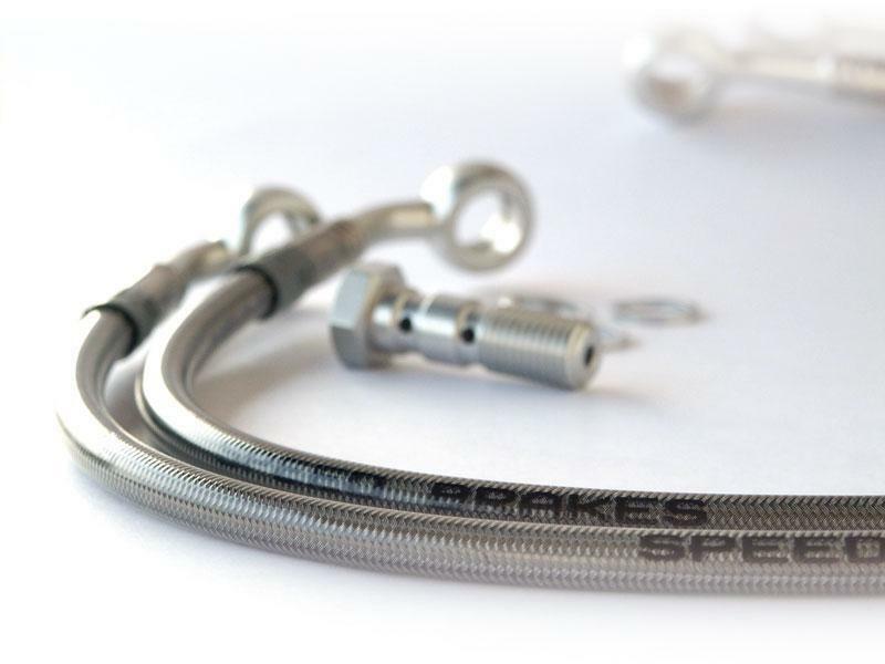 Tecnium Speedbrakes Aviation Bremsschlauch Edelstahl/Silber Banjo Honda CR 125 R 2000, Bremsleitung