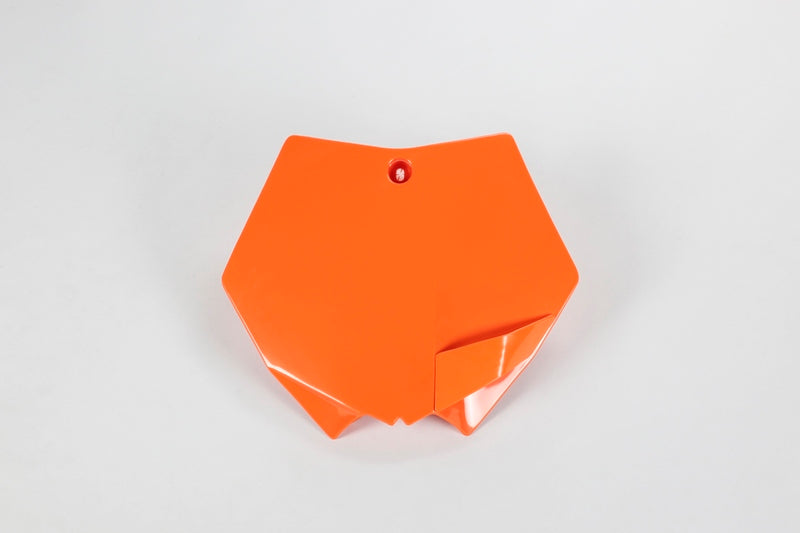 UFO Startnummernschild vorne Orange KTM UF3093-127, Startnummerntafel