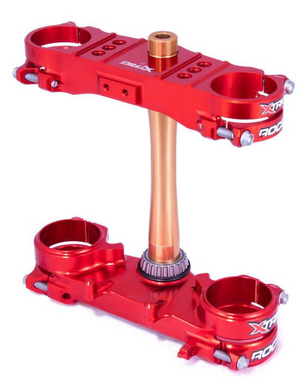 Xtrig ROCS Tech Gabelbrücke Dreifachklemmung Offset 22 mm - Rot Honda CRF250R/450R - 40101016
